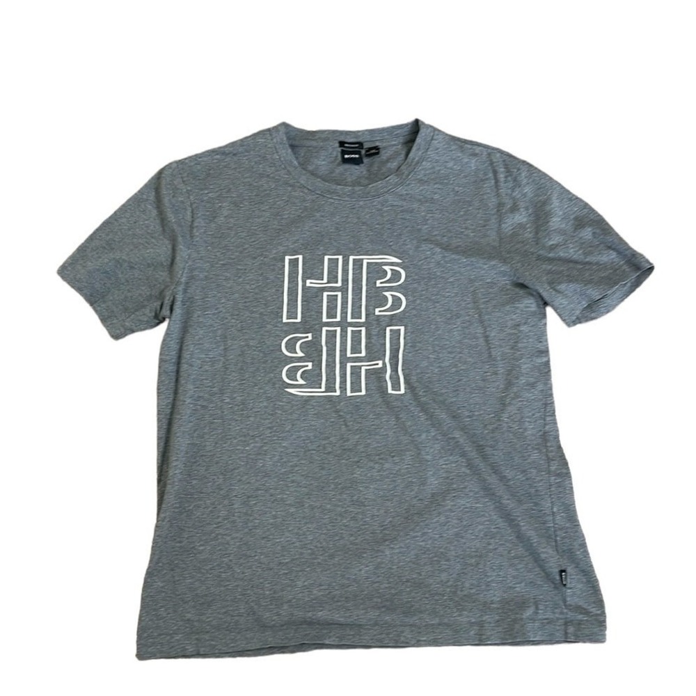 BOSS HUGO BOSS GRAY  100% COTTON MEN'S‎ T-SHIRT SIZE XL